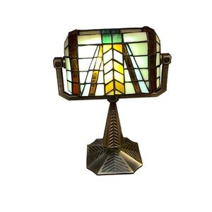 Partylite Bankers Tealight Candle Lamp Stained Glass Mosaic